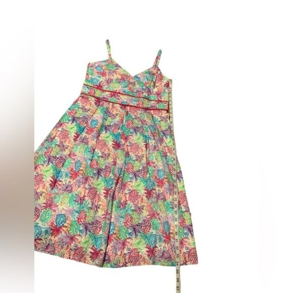 Chetta B Babydoll Dress Tropical Pineapple Novelty Print Multicolor Size 12 - Picture 13 of 13